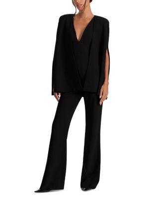 Nova Deep V Neck Cape Jumpsuit