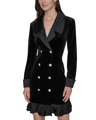Stretch Velvet Blazer Dress