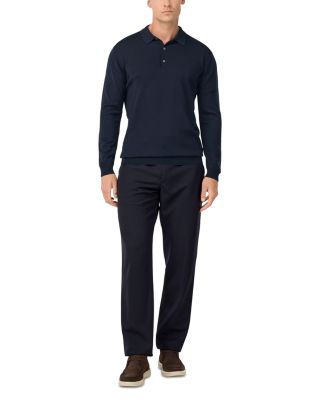 Straight Fit Wool Blend Trousers