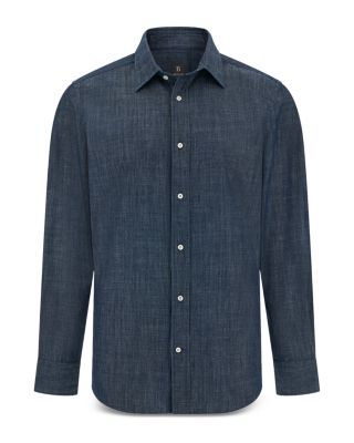 Denim Long Sleeve Button Front Shirt