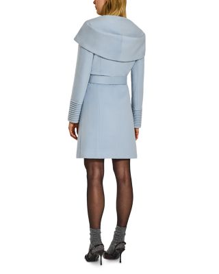 Mid Length Hooded Wrap Coat