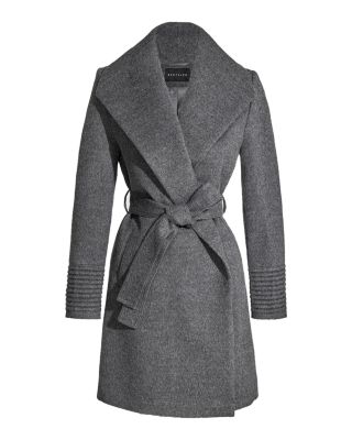 Mid Length Shawl Collar Wrap Coat