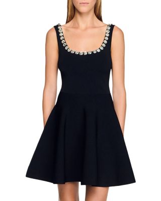 Nelya Embellished Knit Mini Dress