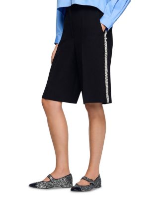 Bermuda Shorts with Rhinestone Band