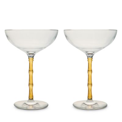 Bamboo Coupe Glass, Set of 2