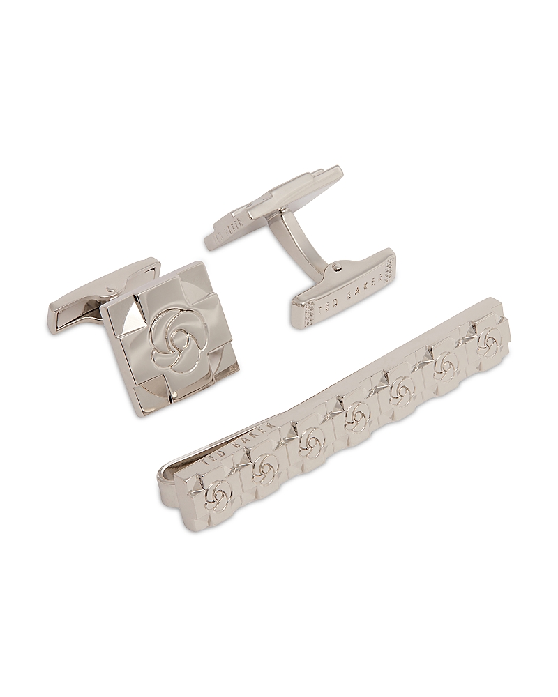 Ted Baker Rosemel Rose Cufflinks & Tie Bar Set