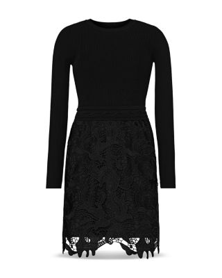 Katie Lace Combo Knit Mini Dress