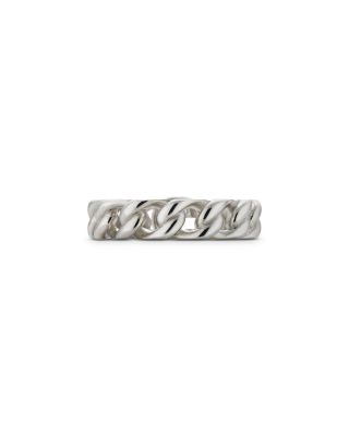 Sterling Silver Gucci Interlocking Logo Chain Link Ring