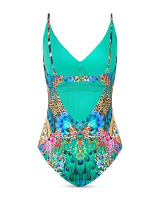 V Neck Underwire One Piece Swimsuit