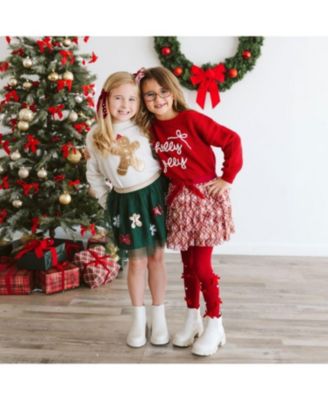 Girls' Christmas Plaid Bow Tiered Tutu Skirt - Little Kid, Big Kid