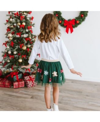 Girls' Gingerbread Joy Sequin Christmas Tutu Skirt - Little Kid, Big Kid