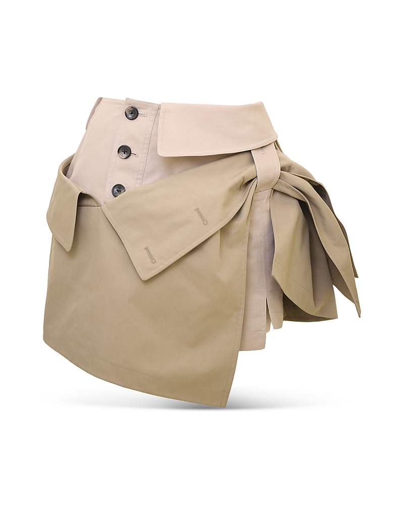 Rokh Trench Element Layered Skirt In Neutral