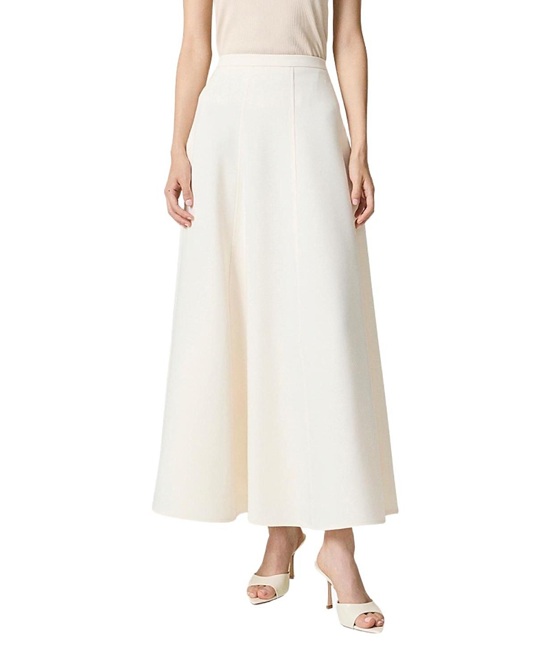 Nocturne Flared Maxi Skirt In White