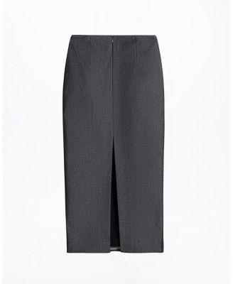 Back Slit Tailored Maxi Skirt