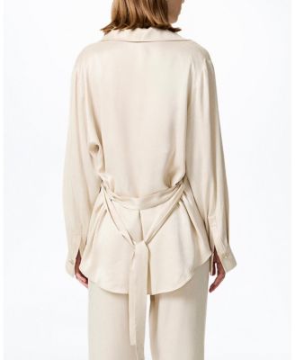  Belted Shirt with Statement Buttons