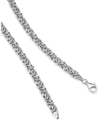  Sterling Silver Byzantine Artisan Graduated Necklace, 17"