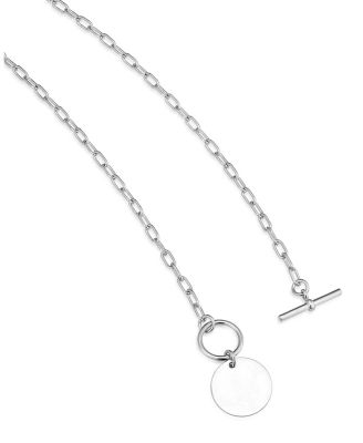  Sterling Silver Toggle Me Disc Pendant Necklace, 18"