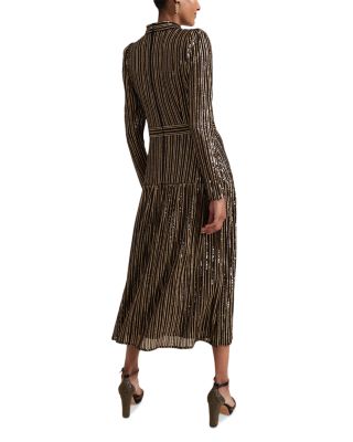 Gloria Sequin Stripe Midi Dress
