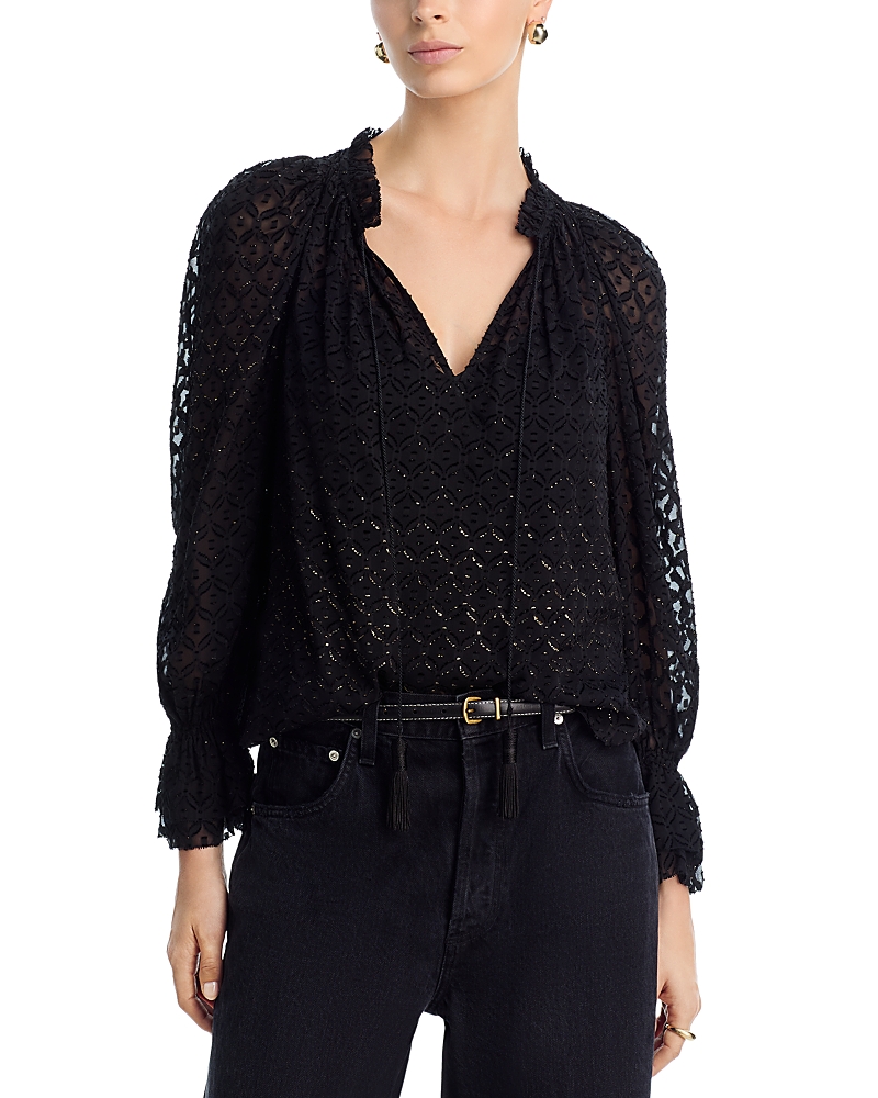 Veronica Beard Maxime Lace Blouse In Black