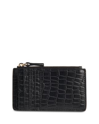 Croc Embossed Leather Card Holder