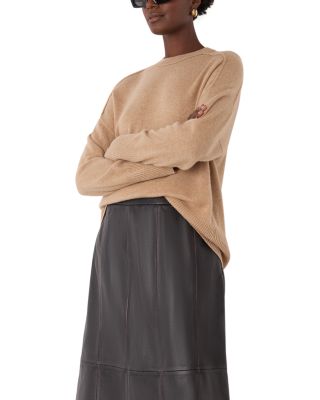 Cashmere Seam Detail Crew Knit Sweater