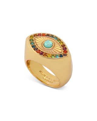 Signature Rainbow Evil Eye Cocktail Ring