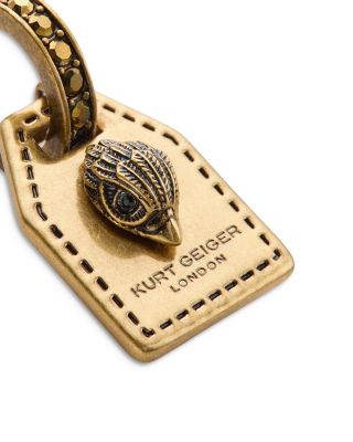 Signature Eagle Tag Charm Huggie Hoop Earrings