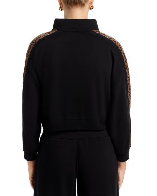 Leopard Print Surfwash Quarter Zip Sweatshirt 