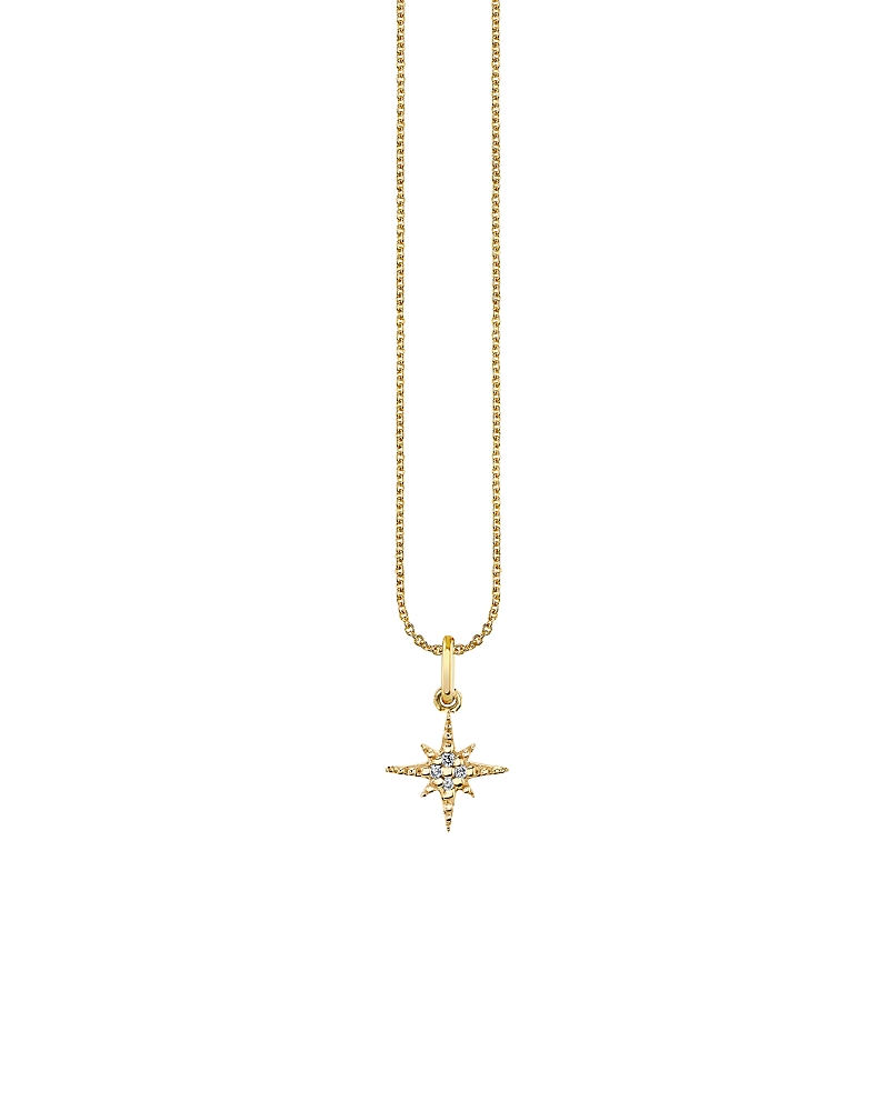 Sydney Evan 14k Yellow Gold Diamond Mini Pave Starburst Pendant Necklace, 18-20 In Gold