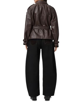 Helena Flocked High Rise Jeans in Cocoa Brown