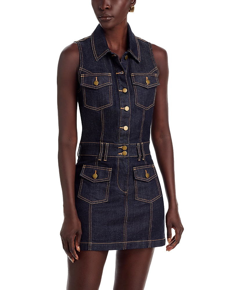Ramy Brook Jenna Sleeveless Denim Minidress In Blue