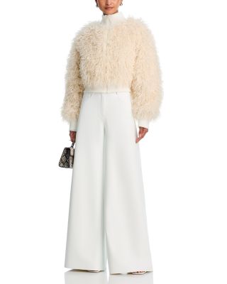 Faux Fur Turtleneck Bomber Jacket