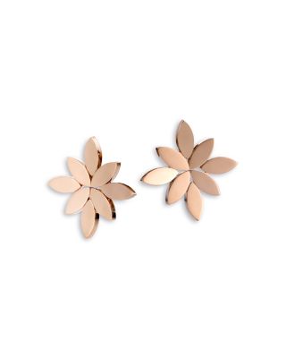 18K Rose Gold Ghirlanda Polished Flower Statement Earrings