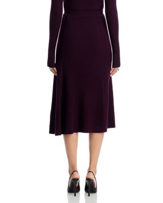 Ribbed Knit Midi Skirt