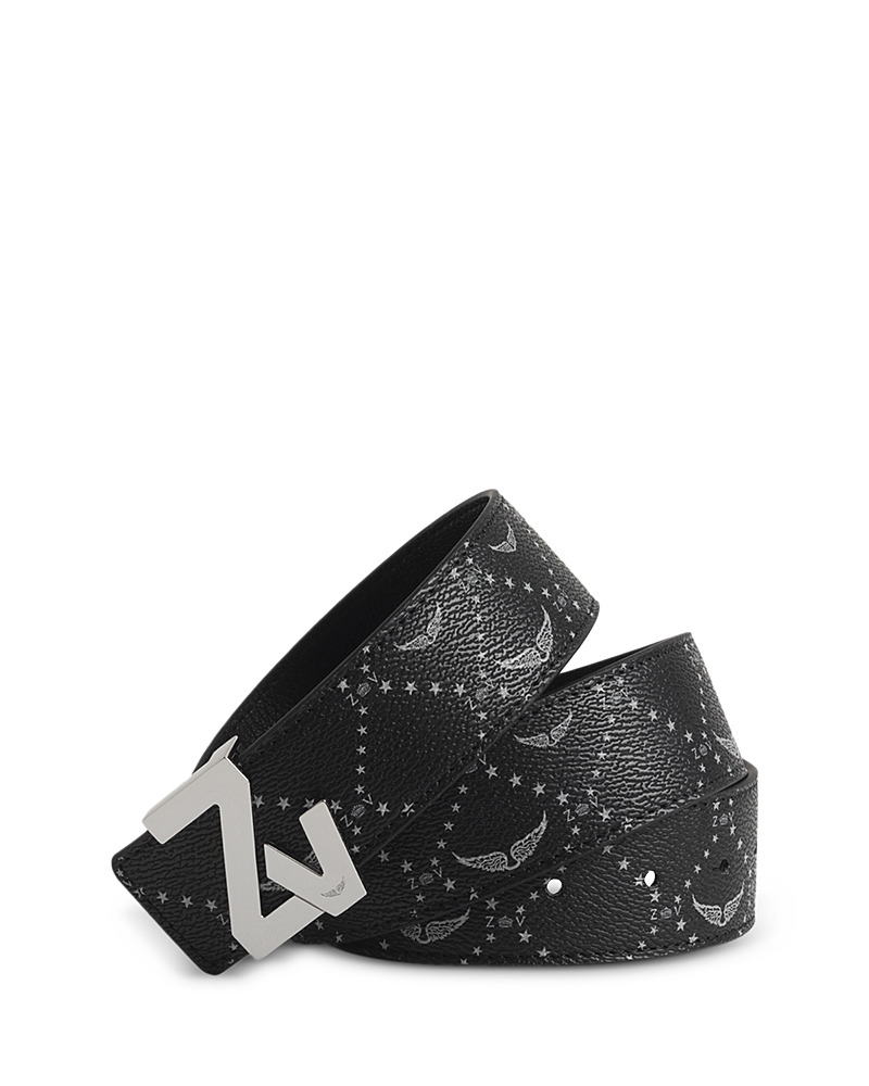 Zadig & Voltaire Monogram-pattern Belt In Black