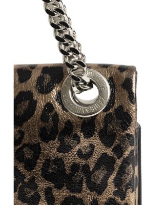 Rock II Metallic Leopard Print Leather Clutch