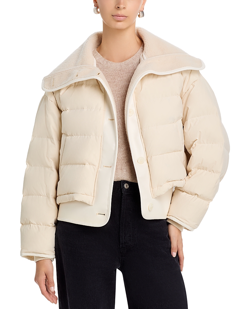 Rag & Bone Gloria Layered Puffer Jacket In White