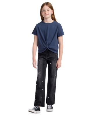 Girls' High Rise Wide Leg Embellished Jeans - Little Kid, Big Kid