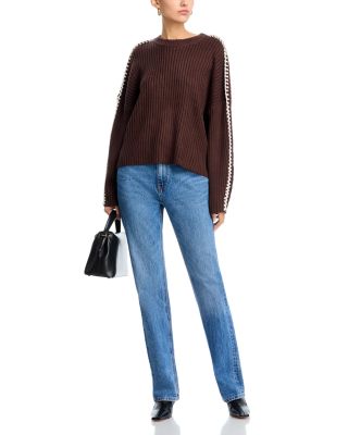 Ribbed Blanket Stitch Sweater