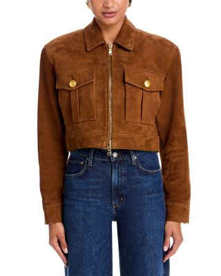 Micah Suede Oversized Collar Jacket