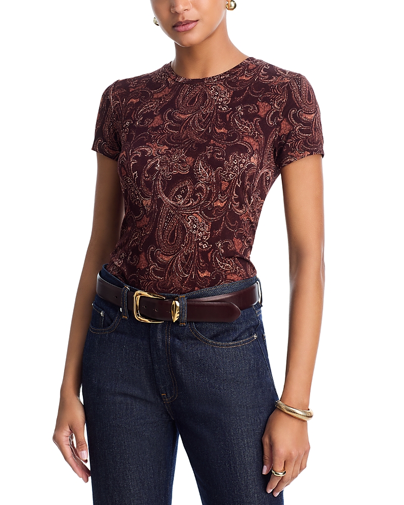 L'Agence Ressi Etched Paisley Print Tee