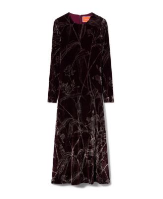 La Doublej Long Sleeve Swing Dress Bamboo Burgundy