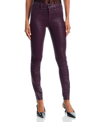 Marguerite High Rise Coated Skinny Jeans in Dark Malbec