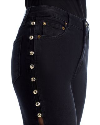 Amelia High Rise Studded Split Side Seam Jeans in Topanga