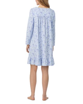 Long Sleeve Floral Short Nightgown