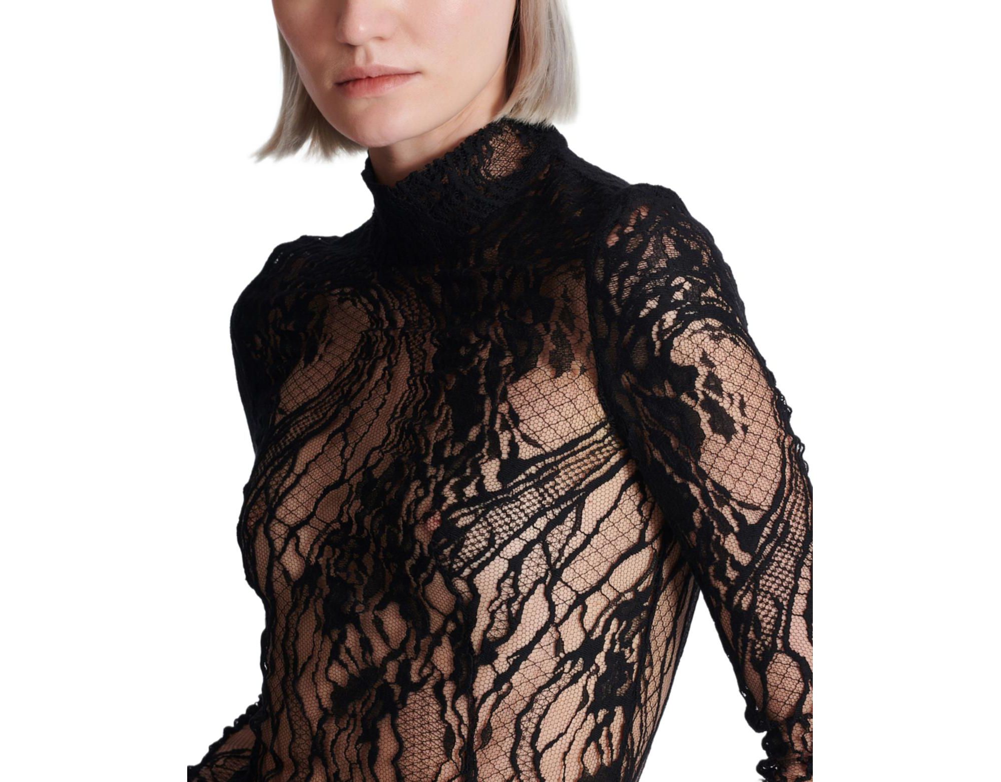 Long-Sleeved Lace Bodysuit — Image 5