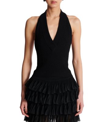  Cable Knit Halterneck Top