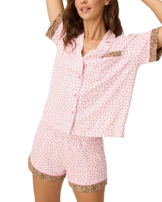 x PQ Swim Contrast Trim Floral Short Pajama Set