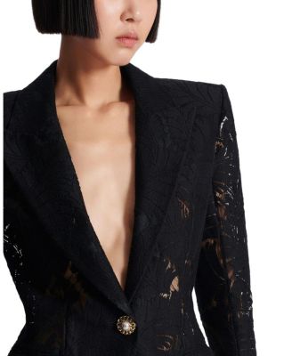  1-Button Fitted Lace Jacket