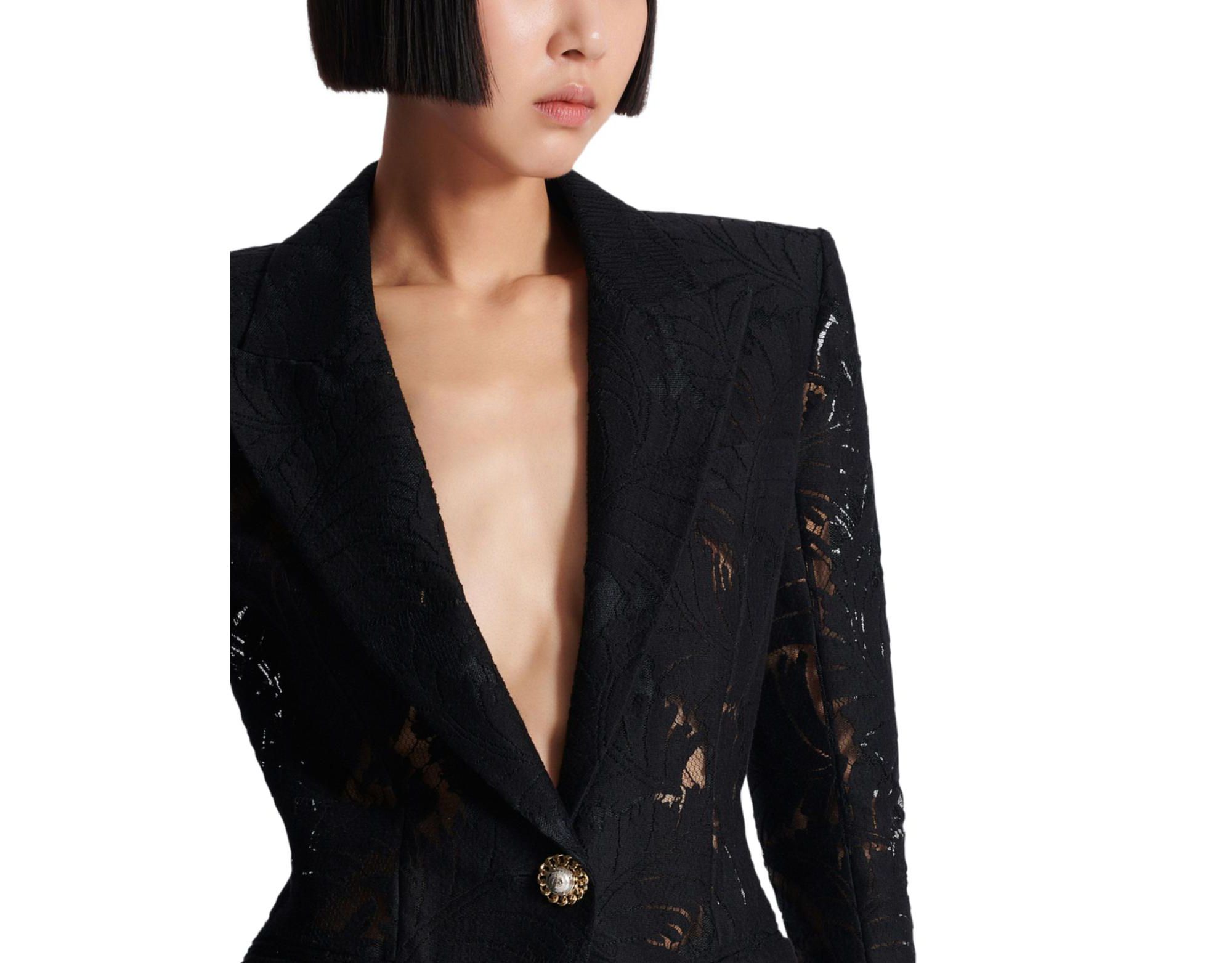 1-Button Fitted Lace Jacket — Image 5